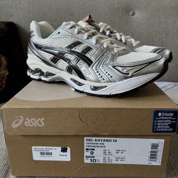 🔥 - ASICS GEL-Kayano 14 Low Silver Cream Mens size 9 Women’s size 10.5. 🔥 - Picture 2 of 5